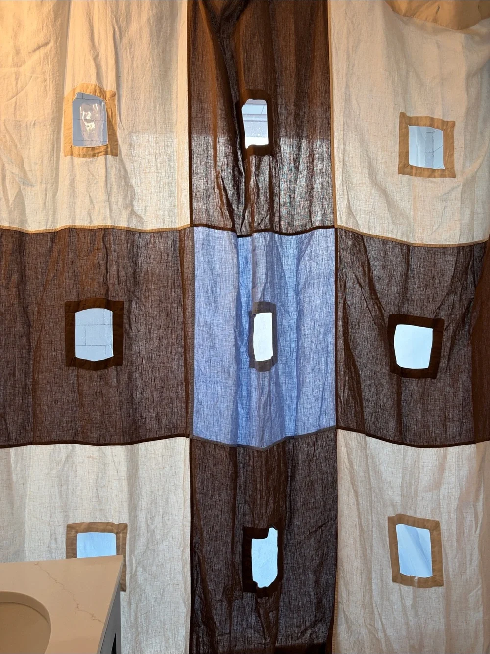 QuietTown linen shower curtain